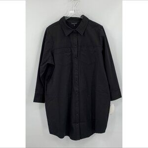 Universal Standard Black Button-Front Shirt Dress